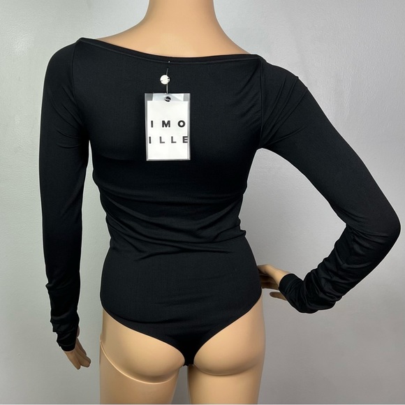 NEW SIMON MILLER BLACK SEAMLESS STRETCH BODYSUIT - Picture 6 of 8